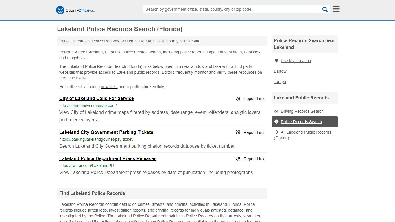Police Records Search - Lakeland, FL (Accidents & Arrest Records)